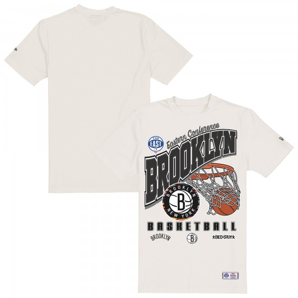 Brooklyn Nets New Era Cream Oversized City Edition Remix Vintage T-Shirt