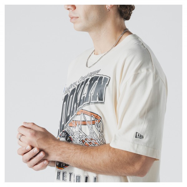 Brooklyn Nets New Era Cream Oversized City Edition Remix Vintage T-Shirt