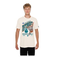 Detroit Pistons New Era Cream Oversized City Edition Remix Vintage T-Shirt