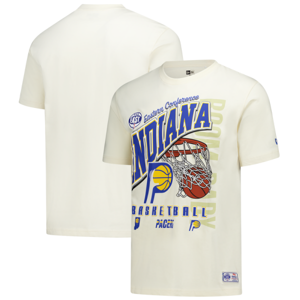 Indiana Pacers New Era Cream Oversized City Edition Remix Vintage T-Shirt