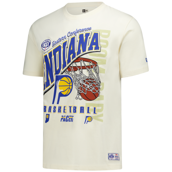 Indiana Pacers New Era Cream Oversized City Edition Remix Vintage T-Shirt