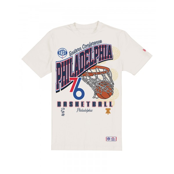 Philadelphia 76ers New Era Cream Oversized City Edition Remix Vintage T-Shirt