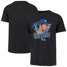 Los Angeles Dodgers Shohei Ohtani 47 Black Player Caricature Franklin T-Shirt
