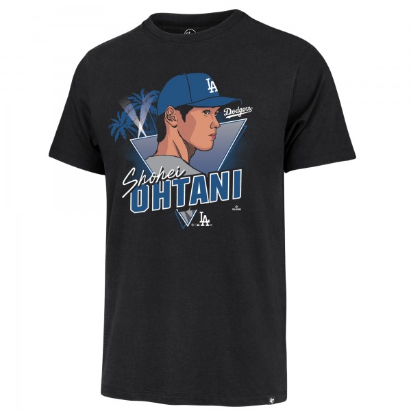 Los Angeles Dodgers Shohei Ohtani 47 Black Player Caricature Franklin T-Shirt