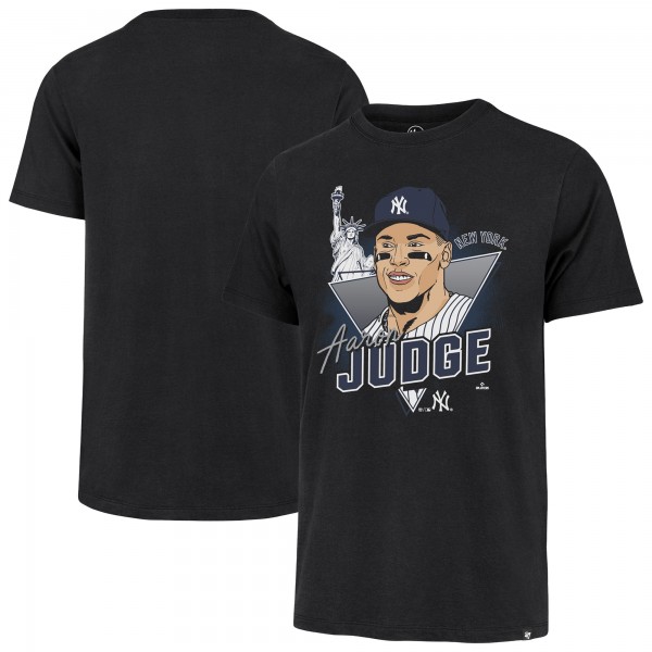 New York Yankees Aaron Judge 47 Black Player Caricature Franklin T-Shirt