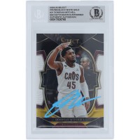 Donovan Mitchell Cleveland Cavaliers Autographed 2022-23 Panini Select Black White & Gold Prizm Light Blue Ink #31 #1/1 Beckett Fanatics Witnessed Authenticated Card