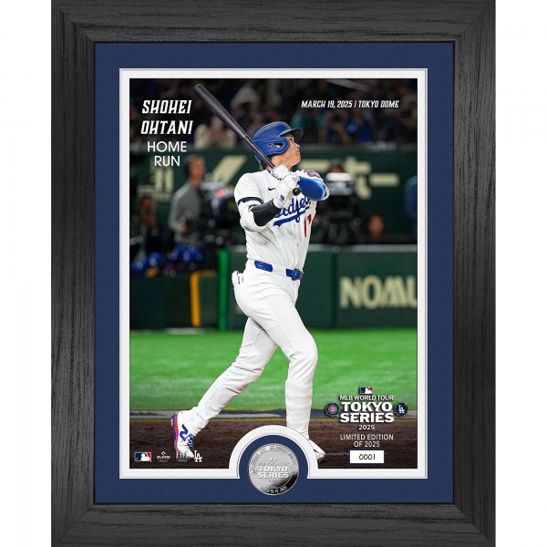 Los Angeles Dodgers Shohei Ohtani Highland Mint 2025 MLB World Tour: Tokyo Series 13 x 16 Home Run Silver Coin Photo Mint