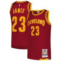 Джерси Cleveland Cavaliers LeBron James Mitchell & Ness Wine Hardwood Classics 2015/16 Authentic