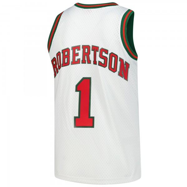 Джерси Milwaukee Bucks Oscar Robertson Mitchell & Ness White Hardwood Classics Swingman