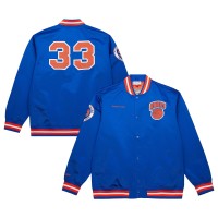 New York Knicks Patrick Ewing Mitchell & Ness Royal NBA Legends Full-Snap Satin Jacket