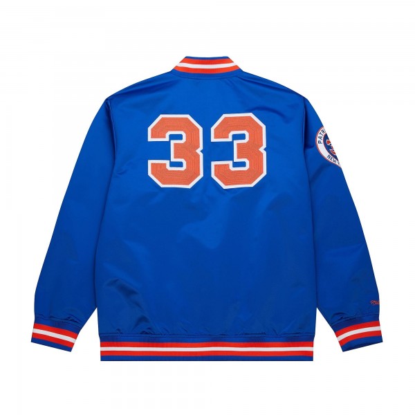 New York Knicks Patrick Ewing Mitchell & Ness Royal NBA Legends Full-Snap Satin Jacket