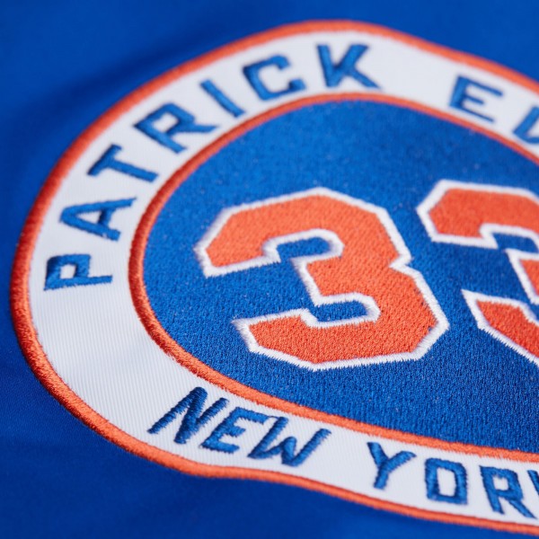 New York Knicks Patrick Ewing Mitchell & Ness Royal NBA Legends Full-Snap Satin Jacket