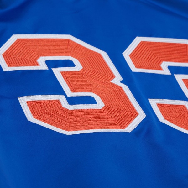 New York Knicks Patrick Ewing Mitchell & Ness Royal NBA Legends Full-Snap Satin Jacket