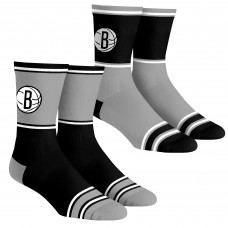 Unisex Brooklyn Nets Rock Em Socks 2-Pack Color Block Crew Socks Set