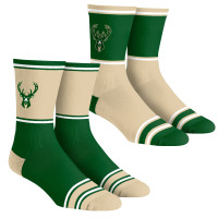 Unisex Milwaukee Bucks Rock Em Socks 2-Pack Color Block Crew Socks Set