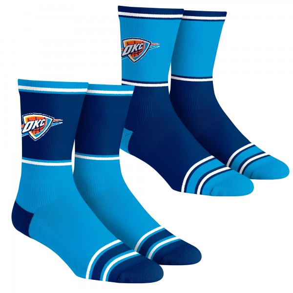 Подростковая Oklahoma City Thunder Rock Em Socks 2-Pack Color Block Crew Socks Set