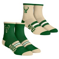 Подростковая Milwaukee Bucks Rock Em Socks 2-Pack Multi Stripe Quarter Socks Set