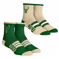 Подростковая Milwaukee Bucks Rock Em Socks 2-Pack Multi Stripe Quarter Socks Set