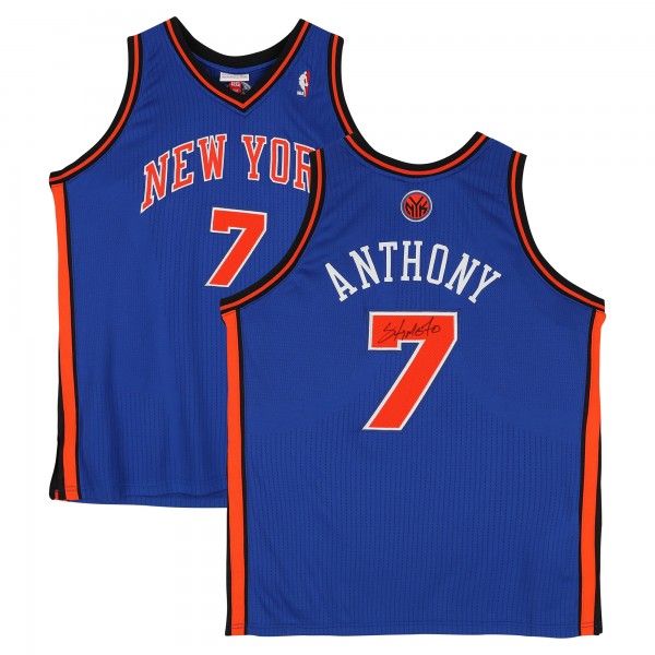 Carmelo Anthony New York Knicks Autographed Fanatics Authentic Blue Mitchell & Ness 2010-11 Authentic Jersey