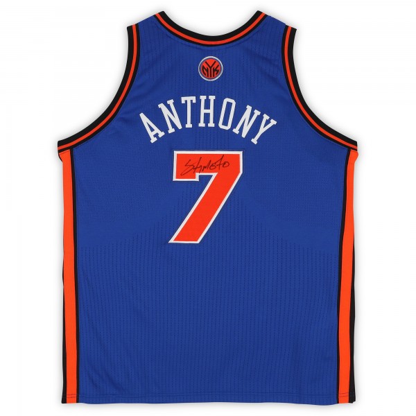 Carmelo Anthony New York Knicks Autographed Fanatics Authentic Blue Mitchell & Ness 2010-11 Authentic Jersey