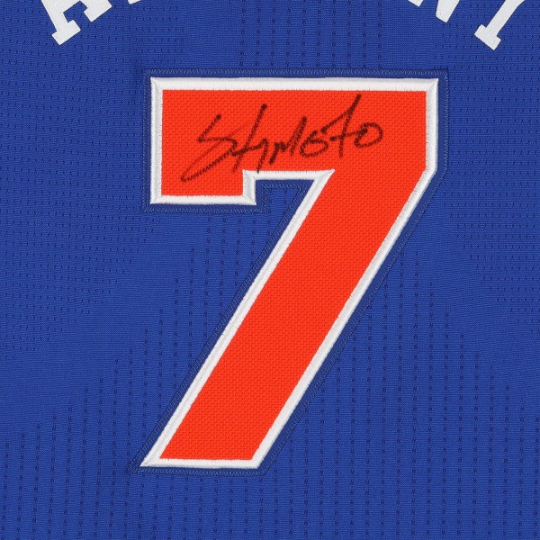 Carmelo Anthony New York Knicks Autographed Fanatics Authentic Blue Mitchell & Ness 2010-11 Authentic Jersey