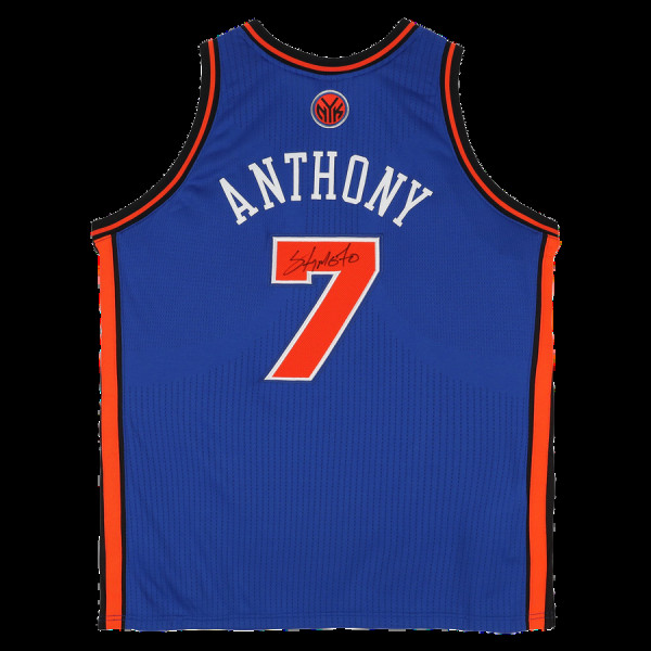 Джерси с автографом Carmelo Anthony New York Knicks Fanatics Authentic Blue Mitchell & Ness 2010-11 Authentic