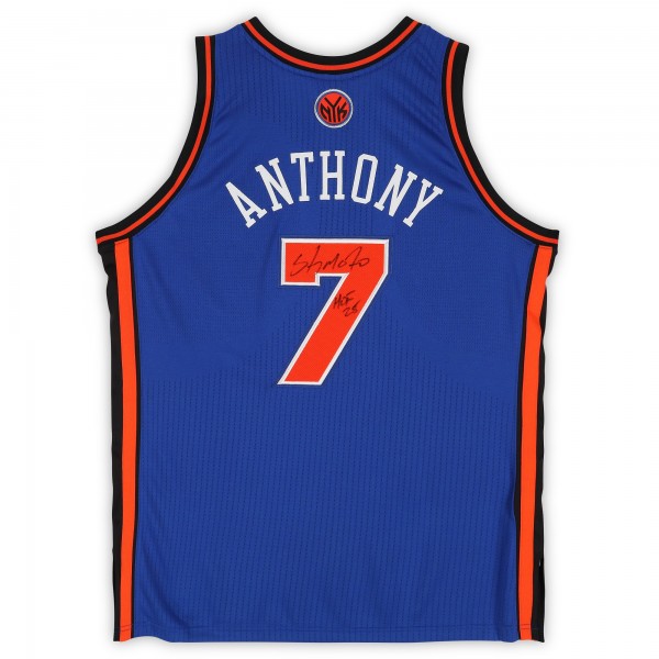 Carmelo Anthony New York Knicks Autographed Fanatics Authentic Blue Mitchell & Ness 2010-11 Authentic Jersey with HOF 25 Inscription
