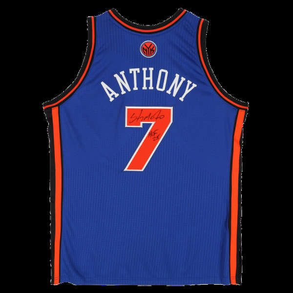 Джерси с автографом Carmelo Anthony New York Knicks Fanatics Authentic Blue Mitchell & Ness 2010-11 Authentic with 'HOF 25 Inscription