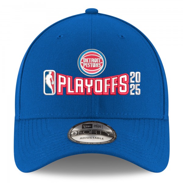 Бейсболка Detroit Pistons New Era Blue 2025 NBA Playoffs 9FORTY A-Frame M-Crown
