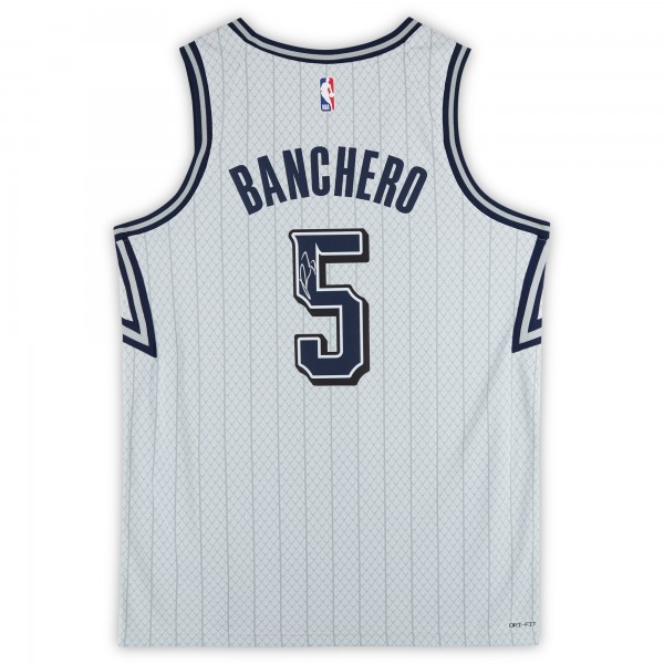 Игровая джерси Paolo Banchero Orlando Magic Autographed Fanatics Authentic Silver Nike 2024-25 City Edition Swingman