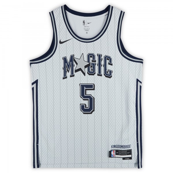 Игровая джерси Paolo Banchero Orlando Magic Autographed Fanatics Authentic Silver Nike 2024-25 City Edition Swingman