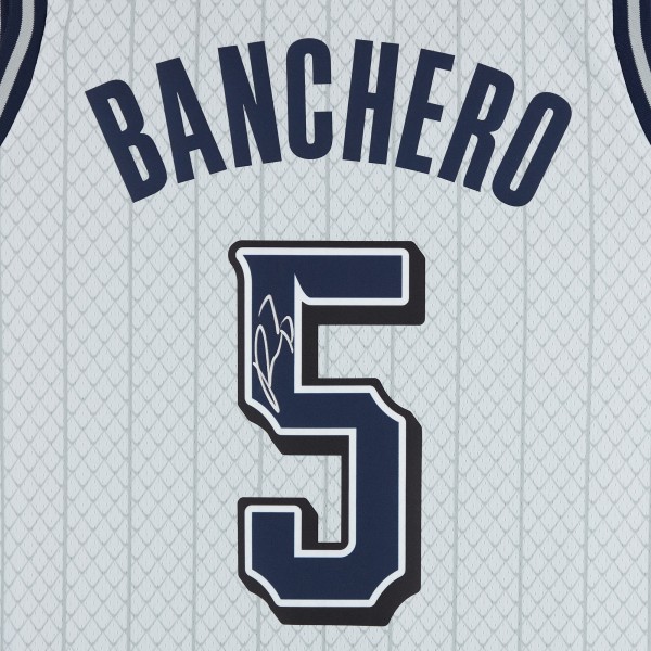 Игровая джерси Paolo Banchero Orlando Magic Autographed Fanatics Authentic Silver Nike 2024-25 City Edition Swingman