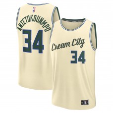 Джерси Milwaukee Bucks Giannis Antetokounmpo Fanatics Cream 2025/26 City Edition Fast Break