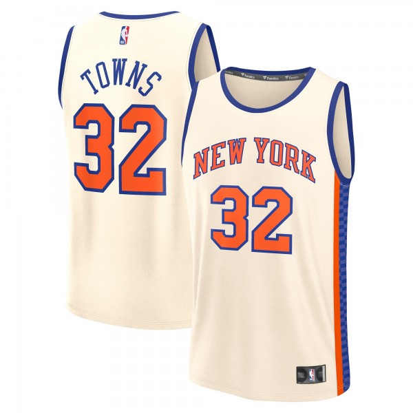 Джерси Karl-Anthony Towns New York Knicks Fanatics 2025/26 City Edition Fast Break - Cream