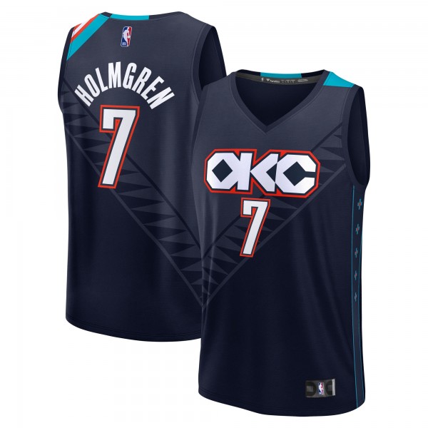 Джерси Chet Holmgren Oklahoma City Thunder Fanatics 2025/26 City Edition Fast Break - Navy