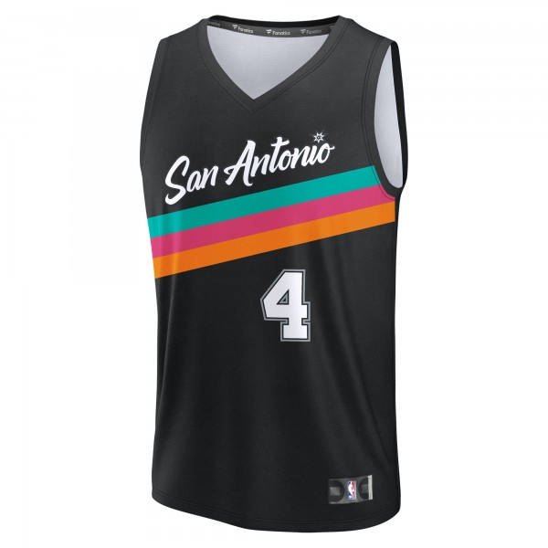Джерси DeAaron Fox San Antonio Spurs Fanatics 2025/26 City Edition Fast Break - Black