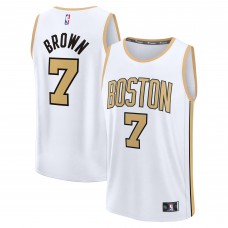 Подростковая Boston Celtics Jaylen Brown Fanatics White 2025/26 City Edition Fast Break Jersey