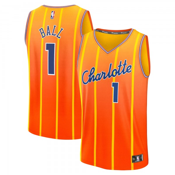 Подростковая Charlotte Hornets LaMelo Ball Fanatics Orange 2025/26 City Edition Fast Break Jersey
