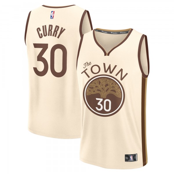 Подростковая Golden State Warriors Stephen Curry Fanatics Tan 2025/26 City Edition Fast Break Jersey