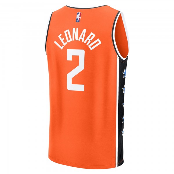 Подростковая LA Clippers Kawhi Leonard Fanatics Orange 2025/26 City Edition Fast Break Jersey