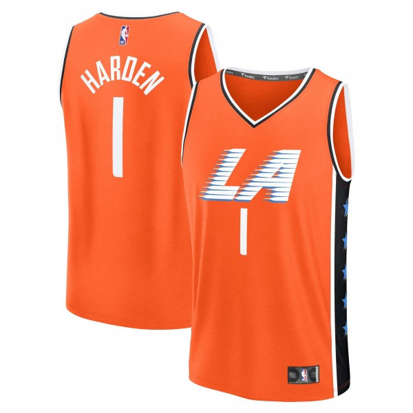 Подростковая LA Clippers James Harden Fanatics Orange 2025/26 City Edition Fast Break Jersey