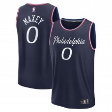 Подростковая Philadelphia 76ers Tyrese Maxey Fanatics Navy 2025/26 City Edition Fast Break Jersey