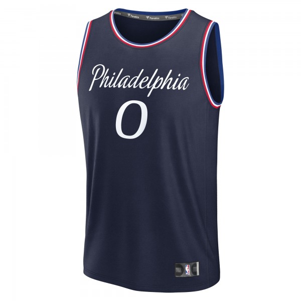 Подростковая Philadelphia 76ers Tyrese Maxey Fanatics Navy 2025/26 City Edition Fast Break Jersey