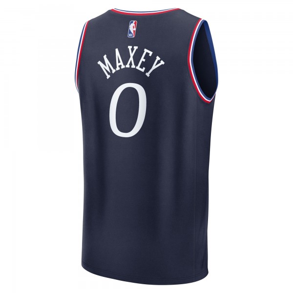 Подростковая Philadelphia 76ers Tyrese Maxey Fanatics Navy 2025/26 City Edition Fast Break Jersey