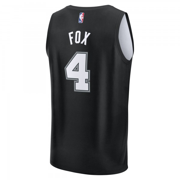 Подростковая San Antonio Spurs DeAaron Fox Fanatics Black 2025/26 City Edition Fast Break Jersey