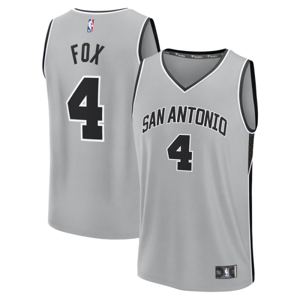 Джерси San Antonio Spurs De'Aaron Fox Fanatics Silver Fast Break - Statement Edition