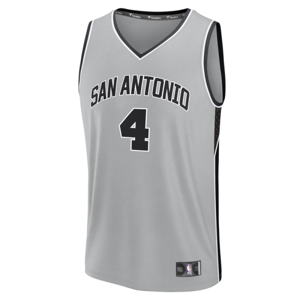 Джерси San Antonio Spurs De'Aaron Fox Fanatics Silver Fast Break - Statement Edition