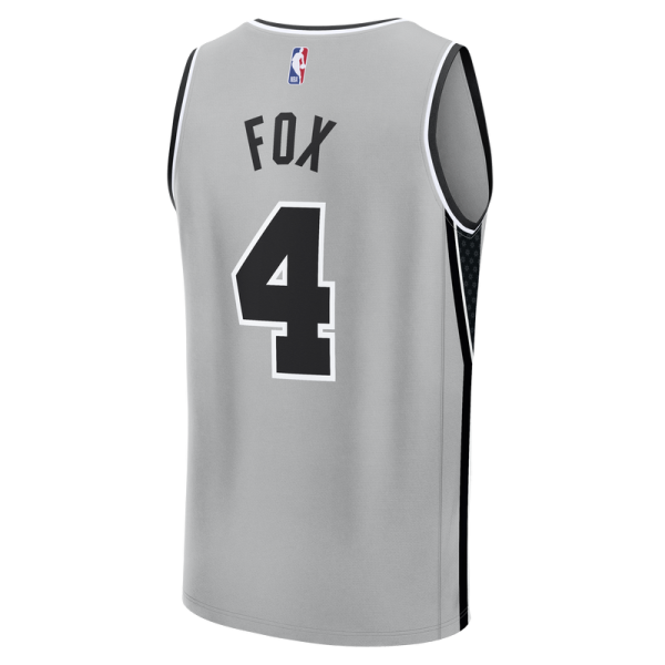Джерси San Antonio Spurs De'Aaron Fox Fanatics Silver Fast Break - Statement Edition