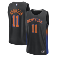 Подростковая New York Knicks Jalen Brunson Fanatics Black Fast Break Jersey - Statement Edition