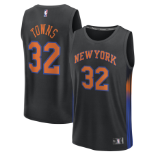 Подростковая New York Knicks Karl-Anthony Towns Fanatics Black Fast Break Jersey - Statement Edition
